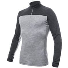 Sensor Triko Merino Bold Zip - pánské, dlouhý, šedá-antracitová - Velikost 2XL