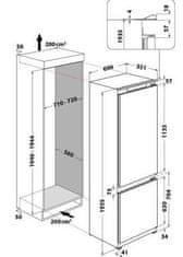 Whirlpool Vestavná kombinovaná chladnička WH SP70 T232 P