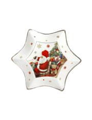 Brandani PORCELÁNOVÝ servírovací tác na cukroví CHRISTMAS 21cm Brandani