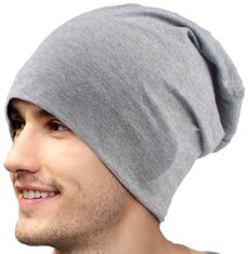 Camerazar Unisex Čepice Beanie Oversize, Světle Šedá, Akrylová Příze, 25.5 cm