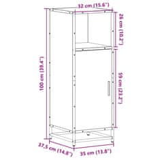 Vidaxl Koupelnová skříňka dub sonoma 35x37,5x100 cm kompozitní dřevo