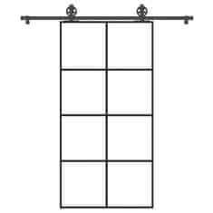 Vidaxl Posuvné dveře s kováním 102,5 x 205 cm ESG sklo a hliník