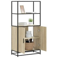 shumee vidaXL Skříň highboard dub sonoma 68x35x139 cm kompozitní dřevo a kov