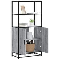 shumee vidaXL Skříň highboard šedá sonoma 68x35x139cm kompozitní dřevo a kov