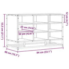 Vidaxl Lavice s botníkem dub sonoma 84x40x53,5 cm kompozit a kovu