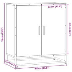 Vidaxl Příborník kouřový dub 68 x 35 x 76 cm kompozitní dřevo a kov