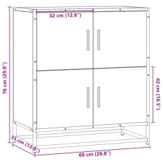 Vidaxl Příborník hnědý dub 68x35x76 cm kompozitní dřevo