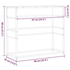 Vidaxl Konzolový stolek dub sonoma 90x35x80 cm kompozitní dřevo