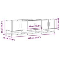 Vidaxl TV skříňka dub sonoma 150 x 35 x 41 cm kompozitní dřevo a kov