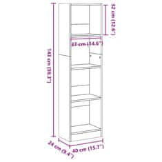 Vidaxl Knihovna bílá s vysokým leskem 40x24x143 cm kompozitní dřevo