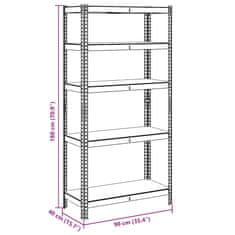 Vidaxl 5patrový úložný regál modrý ocel a kompozitní dřevo