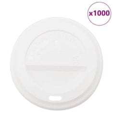 Vidaxl Papírové víčka na kávu Ø90 mm 12oz and 16oz 1000 pcs bílé plast