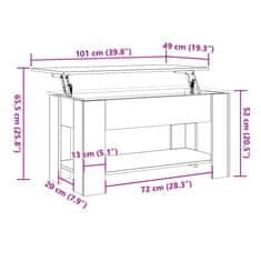 Vidaxl Konferenční stolek dub artisan 101x49x52 cm kompozitní dřevo