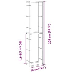 Vidaxl Stojan na palivové dřevo černý 50x30x209 cm ocel