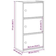 Vidaxl Knihovna dub sonoma 40x24x77 cm kompozitní dřevo