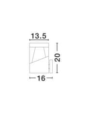 Nova Luce NOVA LUCE venkovní nástěnné svítidlo LOCK hliník tmavě šedá bílý a čirý akrylový difuzor LED 12W 220-240V 45st. IP54 3000K nebo 4000K 813101