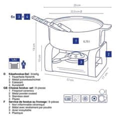 Kela Sada na sýrové fondue KL-16665 Roman keramika černá 9 kusů