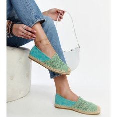 Mátové ažurové espadrilky velikost 39