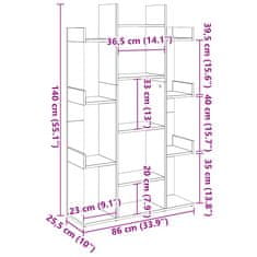 Vidaxl Knihovna dub artisan 86 x 25,5 x 140 cm kompozitní dřevo