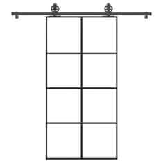 Vidaxl Posuvné dveře s kováním 102,5 x 205 cm ESG sklo a hliník