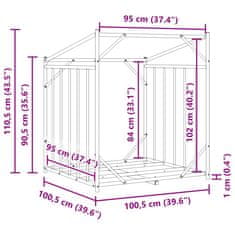 Vidaxl Stojan na palivové dřevo s krytem 100,5x100,5x110,5 cm