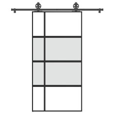 Vidaxl Posuvné dveře s kováním 102,5x205 cm tvrzeného sklo a hliník