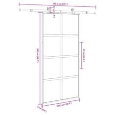 Vidaxl Posuvné dveře s kováním 102,5x205 cm tvrzeného sklo a hliník