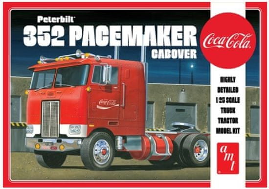 KECJA Model Plastový - Náklaďák Peterbilt 352 Pacemaker Cabover Coca-Cola 1:2