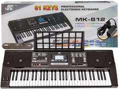 KECJA Keyboard Varhany 61 Kláves Napájecí Adaptér Mk-812