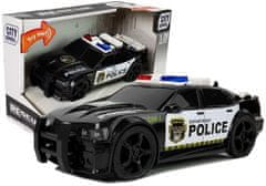 Lean-toys Policejní Autíčko 1:20 Frikční Pohon Zvuk Světelné Efekty Černá