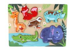 Lean-toys Dřevěné Puzzle Zvířata Dinosauři Přizpůsobit