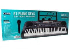 Lean-toys Keyboard Varhany 328-06 Mikrofon Napájecí Adaptér Růžová