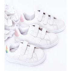 Dětské tenisové boty na suchý zip White &amp; Rainbow velikost 23