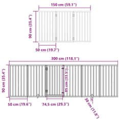 Vidaxl Zábrana pro psy s dvířky skládací 15 panelů bílá 750 cm topol