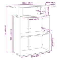 Vidaxl Recepční stůl bílý 100x40x104 cm kompozitní dřevo