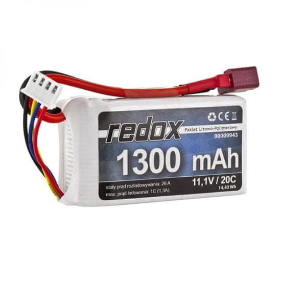 REDOX Balíček Akumulátor Redox Lipo 11,1V 1300Mah 20C