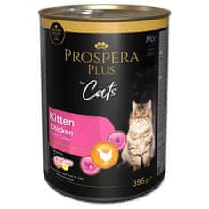 Konzerva Prospera Plus Kitten Kuřecí paté, bohaté na krůtu 395g