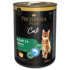 Konzerva Prospera Plus Adult 1+ Lososové paté s bílou rybou 395g