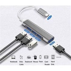 PremiumCord Hub USB-C na USB 3.2A + 3x USB 2.0