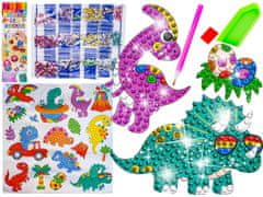 shumee Diamantová výšivka Mosaic Diamantové samolepky DINOSAURS Sada 18 samolepek