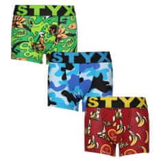 Styx 3PACK dětské boxerky art sportovní guma vícebarevné (3GJ13970) - velikost 6-8 let