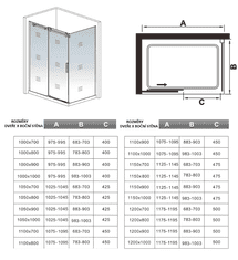 H K Sprchový kout DIAMOND 120x100 L/P varianta