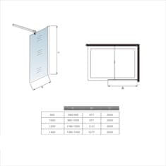 H K FORCE F1 90 Sprchová zástěna WALK IN 88-90x 200, 10mm sklo