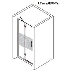 H K Jednokřídlé sprchové dveře MELODY LINE s pevnou stěnou 88-91 x 195, levé