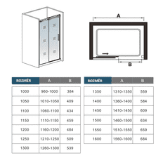 H K Posuvné sprchové dveře DIAMOND 111- 115x195 L/P varianta