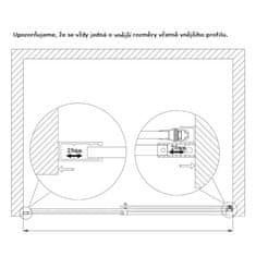 H K Posuvné sprchové dveře DIAMOND FROST 156-160x195, levá varianta 