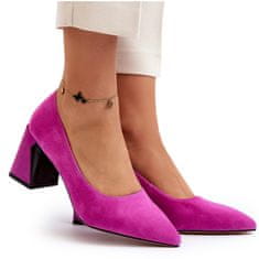 Vinceza Semišové lodičky Stiletto Fuchsia velikost 38