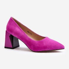 Vinceza Semišové lodičky Stiletto Fuchsia velikost 38