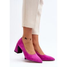 Vinceza Semišové lodičky Stiletto Fuchsia velikost 38