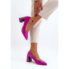 Vinceza Semišové lodičky Stiletto Fuchsia velikost 38